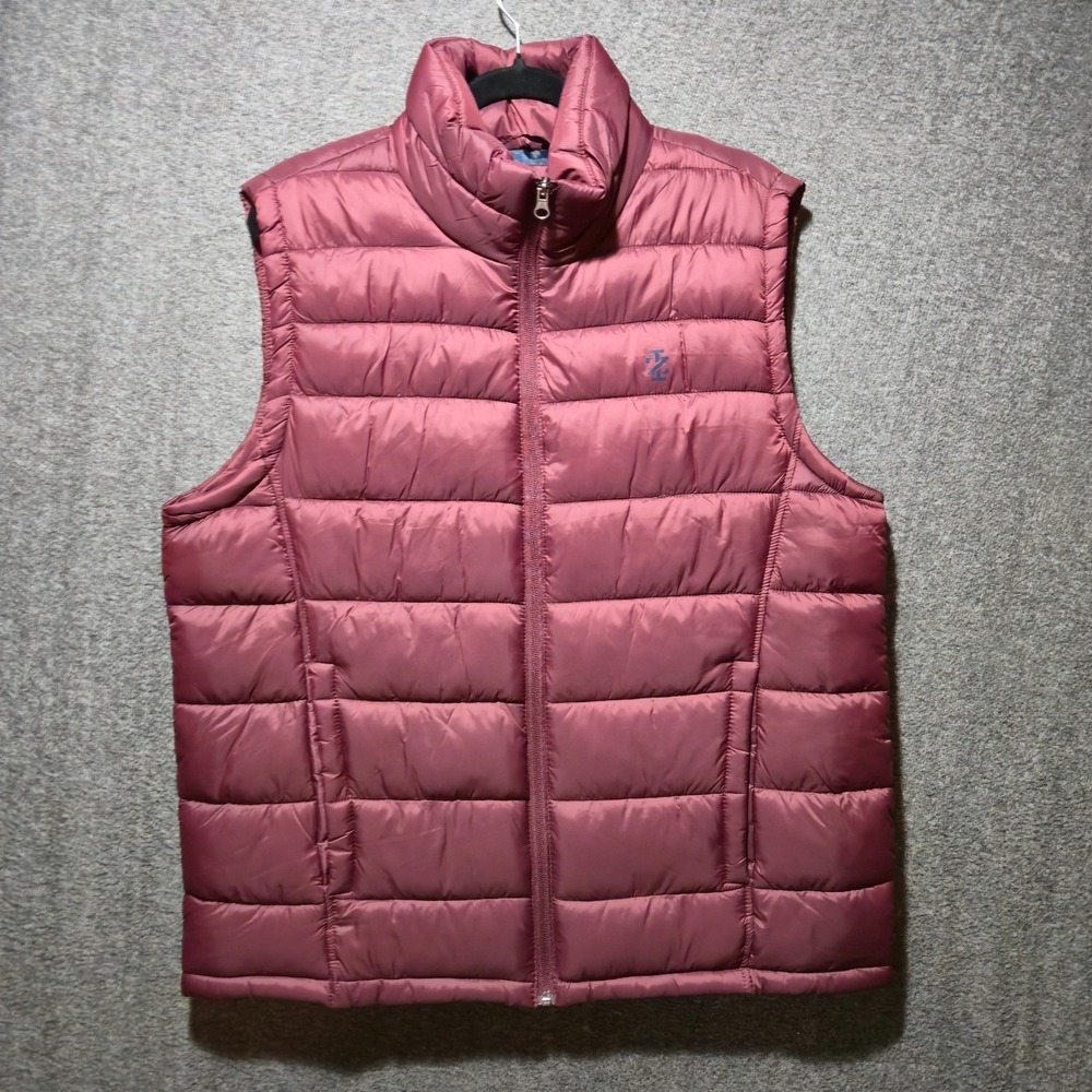 IZOD Men's Large Burgundy Quilted Puffer Vest‎ Advantage Performance Golf Spring